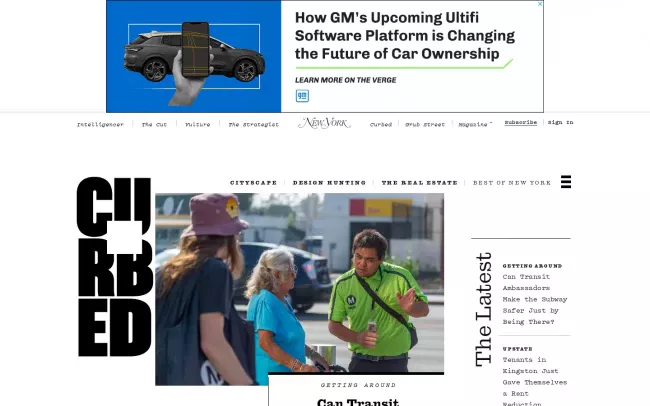 Screenshot of the Curbed Blog