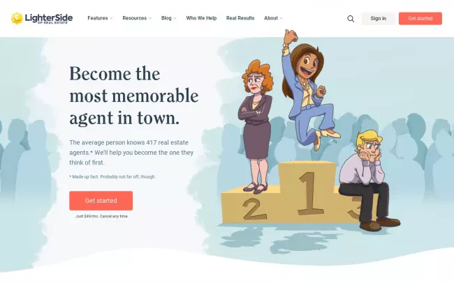 Screenshot of the Lighter Side of Real Estate Blog