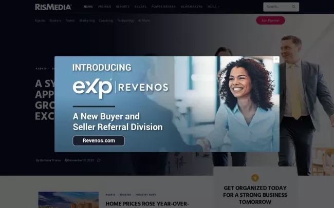 Screenshot of the RISMedia Blog