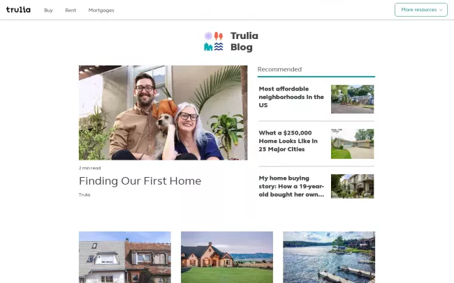Screenshot of the Trulia Blog